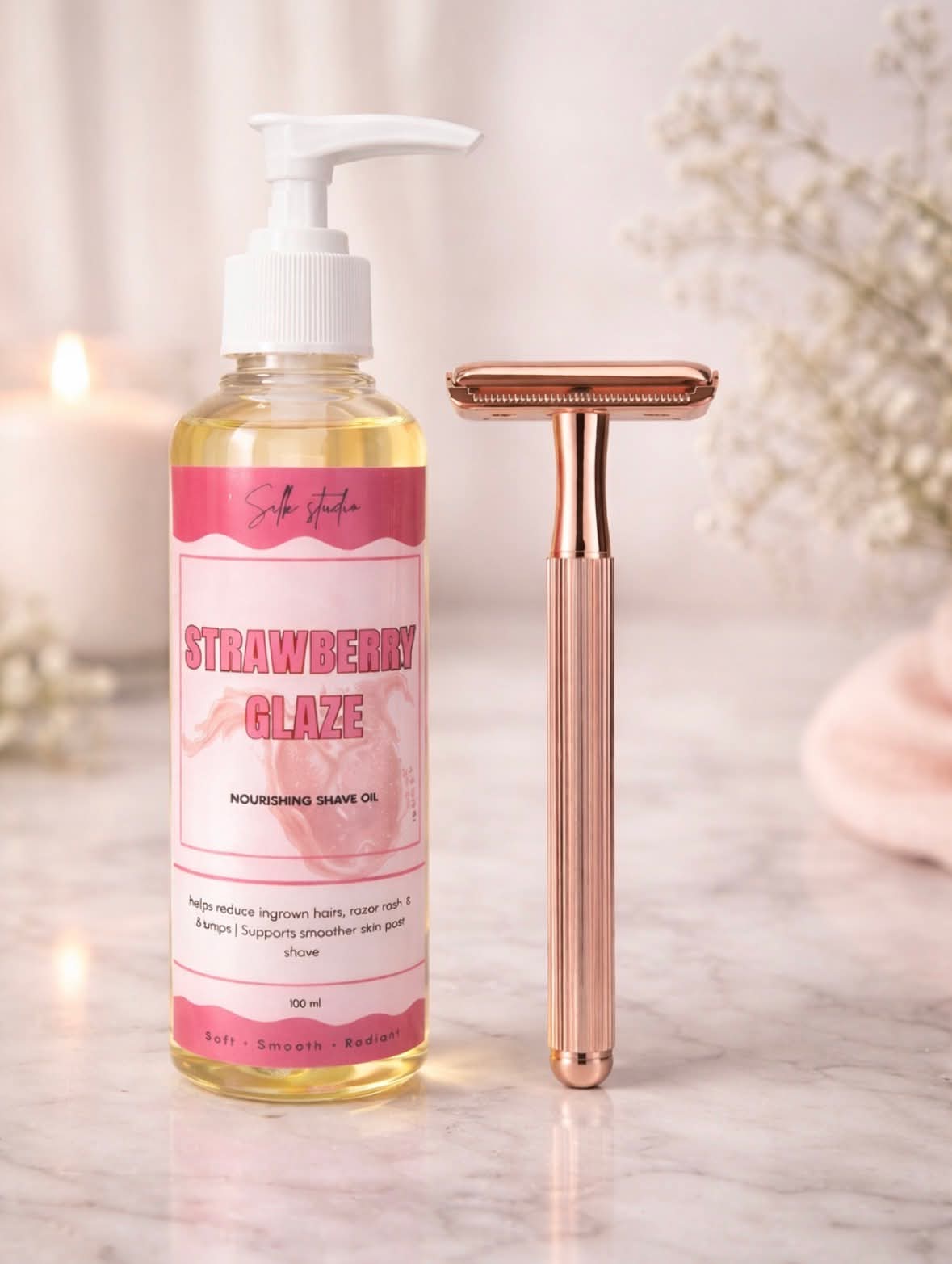 Luxe glow & shave set